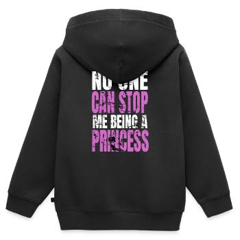 Princesse - Sweat Premium à capuche zippé enfant bio - noir - Dos - AI Model Kid Male (0cm)