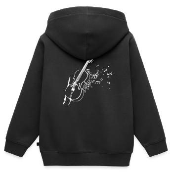 violoncelle - Sweat Premium à capuche zippé enfant bio - noir - Dos - AI Model Kid Male (0cm)
