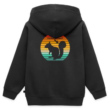 Oachkatzlschwoaf écureuil vintage dialecte - Sweat Premium à capuche zippé enfant bio - noir - Dos - AI Model Kid Male (0cm)