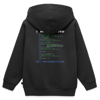 Ich Bin Entwickler - Kinder Premium Organic Zip Hoodie - Schwarz - Hinten - AI Model Kid Male (0cm)