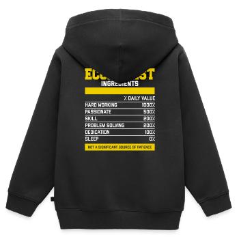 Grand Economist Ingredients T-shirt - Sweat Premium à capuche zippé enfant bio - noir - Dos - AI Model Kid Male (0cm)