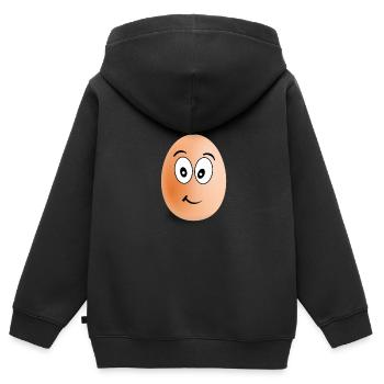 EI - EGG - Kinder Premium Organic Zip Hoodie - Schwarz - Hinten - AI Model Kid Male (0cm)
