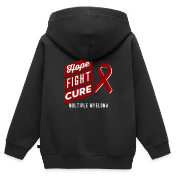 Multiples Myelom Hoffnung Kampf Kampf gegen die He - Kinder Premium Organic Zip Hoodie - Schwarz - Hinten - AI Model Kid Male (0cm)