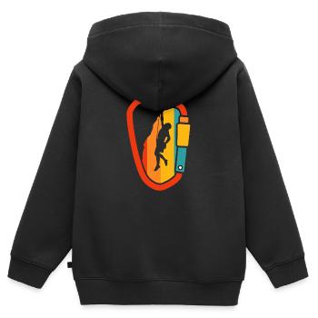 Alpinisme Grimpeurs - Sweat Premium à capuche zippé enfant bio - noir - Dos - AI Model Kid Male (0cm)