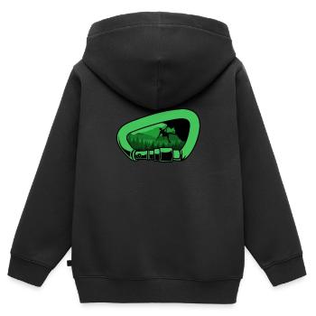 Alpinisme Grimpeurs - Sweat Premium à capuche zippé enfant bio - noir - Dos - AI Model Kid Male (0cm)