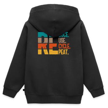 Recycling erneuerbare Ressourcen Energieförderer - Kinder Premium Organic Zip Hoodie - Schwarz - Hinten - AI Model Kid Male (0cm)