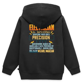 Electronics engineering Electrical engineer Lineman - Kids Premium Organic Zip-up Hoodie - black - Back - AI Model Kid Male (0cm)