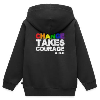 Politique disant - Sweat Premium à capuche zippé enfant bio - noir - Dos - AI Model Kid Male (0cm)