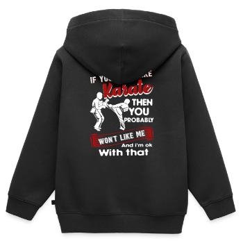 Karate Wenn Sie Karate nicht mögen - Kinder Premium Organic Zip Hoodie - Schwarz - Hinten - AI Model Kid Male (0cm)