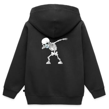 Dabbing Skelett Mundschutz Atemschutz Maske - Kinder Premium Organic Zip Hoodie - Schwarz - Hinten - AI Model Kid Male (0cm)