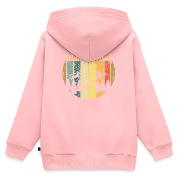 Waldmensch Förster Forstwirt Holzcherr Bois - Sweat Premium à capuche zippé enfant bio - rose - Dos - AI Model Kid Female (0cm)
