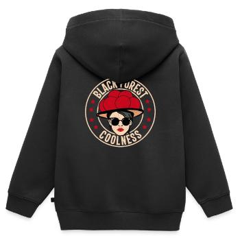Schwarzwald Bollenhut Coolness Geschenk - Kinder Premium Organic Zip Hoodie - Schwarz - Hinten - AI Model Kid Male (0cm)