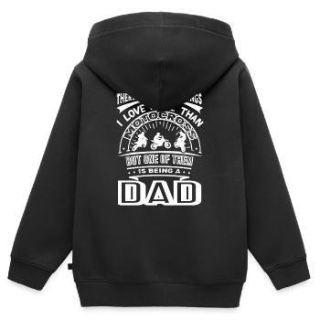 Motocross Motocross Dad - Kids Premium Organic Zip-up Hoodie - black - Back - AI Model Kid Male (0cm)