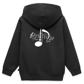 clarinette - Sweat Premium à capuche zippé enfant bio - noir - Dos - AI Model Kid Male (0cm)