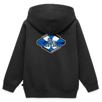 Schottland Flagge Schottisches Wappen Schotten - Kinder Premium Organic Zip Hoodie - Schwarz - Hinten - AI Model Kid Male (0cm)