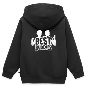 Beste Freunde - Kinder Premium Organic Zip Hoodie - Schwarz - Hinten - AI Model Kid Male (0cm)