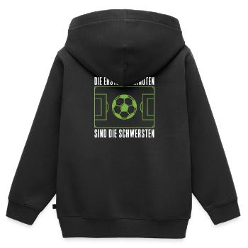 Fußball Fussball - Kinder Premium Organic Zip Hoodie - Schwarz - Hinten - AI Model Kid Male (0cm)