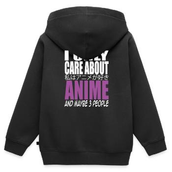 Anime - Kinder Premium Organic Zip Hoodie - Schwarz - Hinten - AI Model Kid Male (0cm)