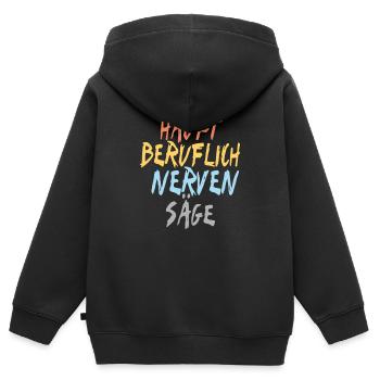 Nervensäge - Kinder Premium Organic Zip Hoodie - Schwarz - Hinten - AI Model Kid Male (0cm)