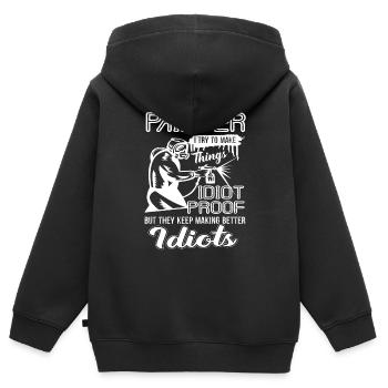 Maler Lustiger Maler - Kinder Premium Organic Zip Hoodie - Schwarz - Hinten - AI Model Kid Male (0cm)