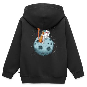 Harfe Geschenk Musik Harfenmusik Harfenspieler - Kinder Premium Organic Zip Hoodie - Schwarz - Hinten - AI Model Kid Male (0cm)
