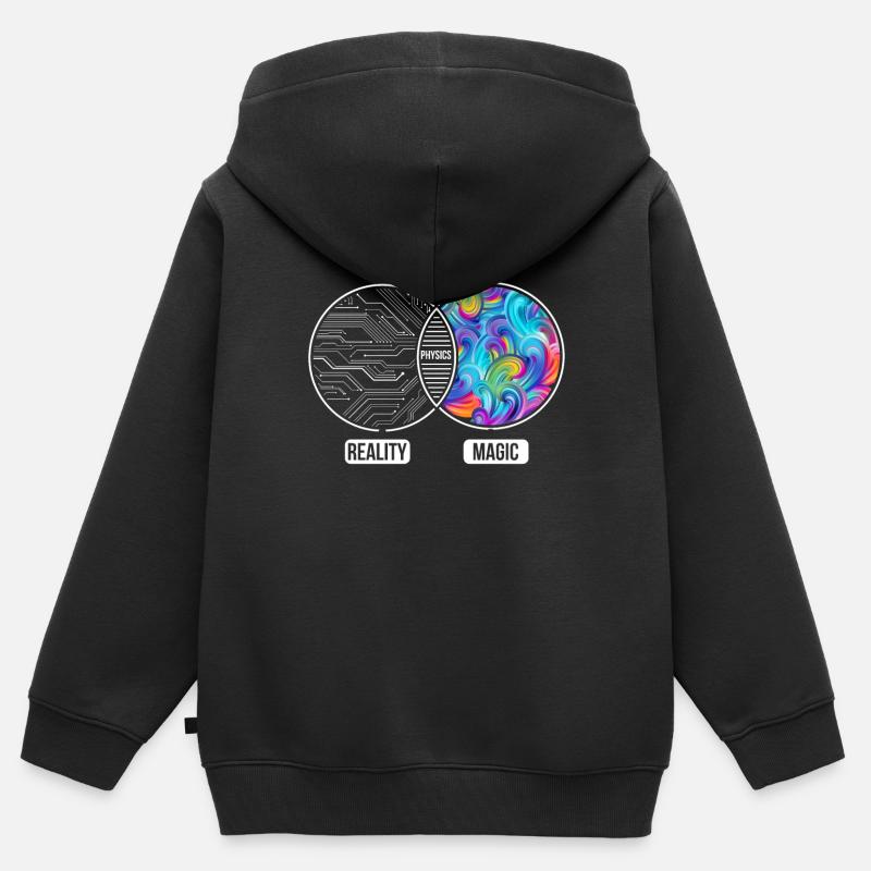 Physique Atome Science - Sweat Premium à capuche zippé enfant bio - noir