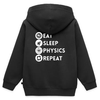 Physique physique - Sweat Premium à capuche zippé enfant bio - noir - Dos - AI Model Kid Male (0cm)