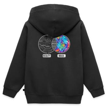 Physik Naturwissenschaft Geschenkidee - Kinder Premium Organic Zip Hoodie - Schwarz - Hinten - AI Model Kid Male (0cm)