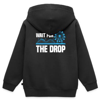 Parc à thème amusant pour les amoureux des montagnes russes - Sweat Premium à capuche zippé enfant bio - noir - Dos - AI Model Kid Male (0cm)