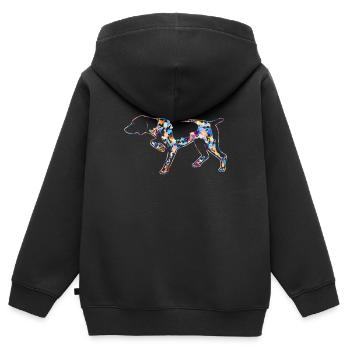 German Shorthaired Pointer - Kids Premium Organic Zip-up Hoodie - black - Back - AI Model Kid Male (0cm)