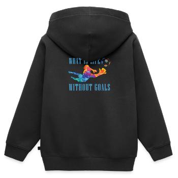 Soccer football - Kids Premium Organic Zip-up Hoodie - black - Back - AI Model Kid Male (0cm)
