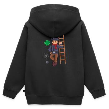 Glücksbringer für einen Schornsteinfeger - Kinder Premium Organic Zip Hoodie - Schwarz - Hinten - AI Model Kid Male (0cm)
