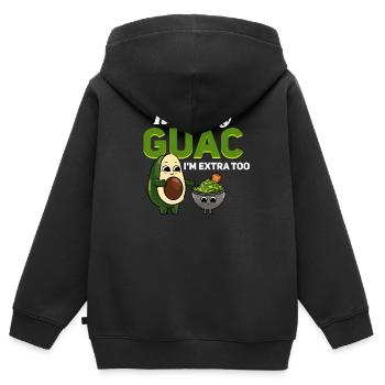 Guacamole Guac Avocado Dip Vegan - Kinder Premium Organic Zip Hoodie - Schwarz - Hinten - AI Model Kid Male (0cm)