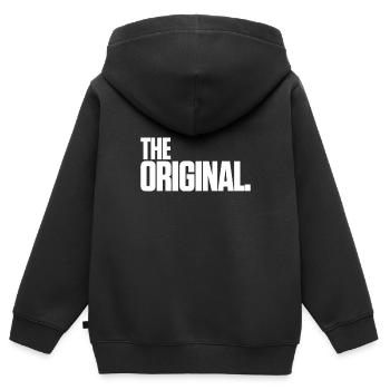 The Original - Kinder Premium Organic Zip Hoodie - Schwarz - Hinten - AI Model Kid Male (0cm)