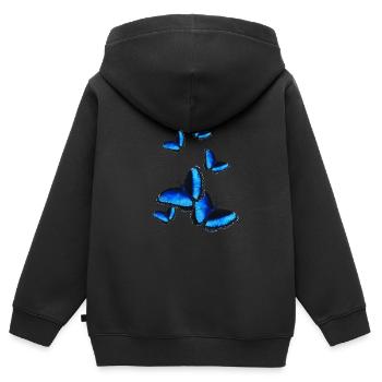 Schmetterlinge im Bauch Geschenkidee Symbol - Kinder Premium Organic Zip Hoodie - Schwarz - Hinten - AI Model Kid Male (0cm)