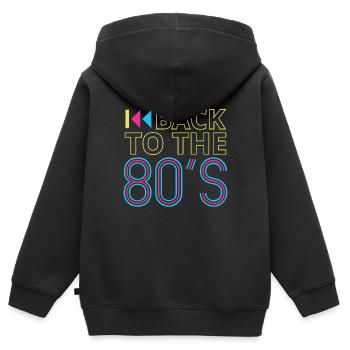 80er 80erJahre 80er Musik 80er Party 80er Mode - Kinder Premium Organic Zip Hoodie - Schwarz - Hinten - AI Model Kid Male (0cm)