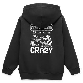 Statistiker Ich bin ein kreativer Statistiker - Kinder Premium Organic Zip Hoodie - Schwarz - Hinten - AI Model Kid Male (0cm)