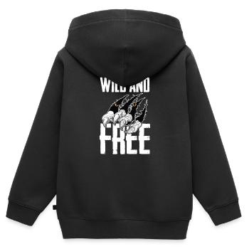 Tiger - Kinder Premium Organic Zip Hoodie - Schwarz - Hinten - AI Model Kid Male (0cm)