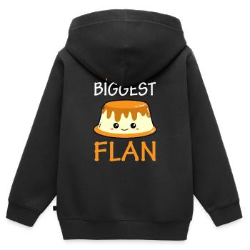 Je suis ton plus gros flan - gâteau au dessert - Sweat Premium à capuche zippé enfant bio - noir - Dos - AI Model Kid Male (0cm)