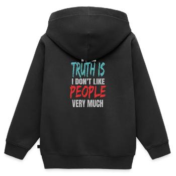 I hate people - Kids Premium Organic Zip-up Hoodie - black - Back - AI Model Kid Male (0cm)