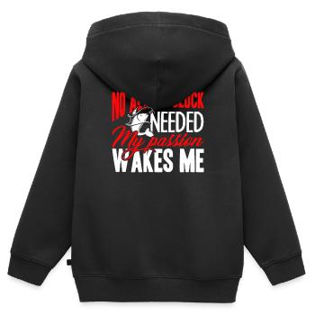 Fischen Kein Alarm Fischen - Kinder Premium Organic Zip Hoodie - Schwarz - Hinten - AI Model Kid Male (0cm)