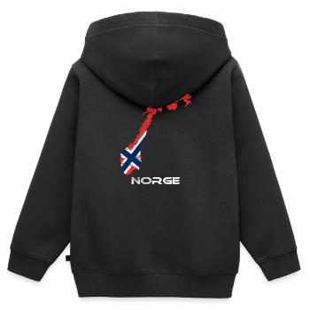Norwegen - Kinder Premium Organic Zip Hoodie - Schwarz - Hinten - AI Model Kid Male (0cm)
