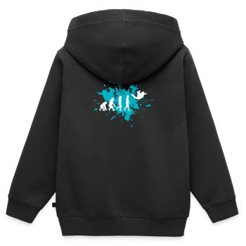 Fallschirmspringen Fallschirm - Kinder Premium Organic Zip Hoodie - Schwarz - Hinten - AI Model Kid Male (0cm)