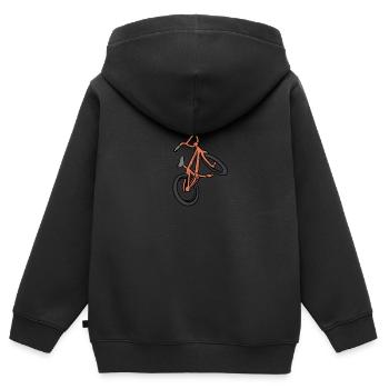 BMX Fahrrad BMXer - Kinder Premium Organic Zip Hoodie - Schwarz - Hinten - AI Model Kid Male (0cm)