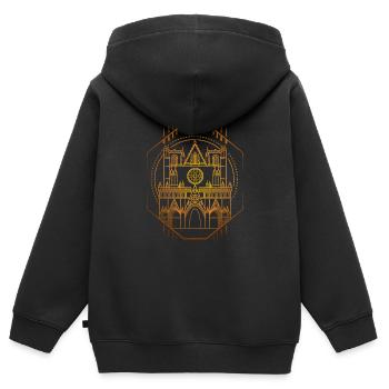 Lyon - Sweat Premium à capuche zippé enfant bio - noir - Dos - AI Model Kid Male (0cm)