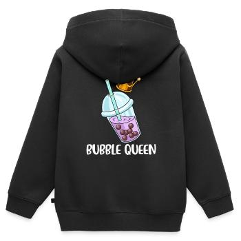 Bubble Tea Gechenk Femmes Boba Tea Bubble Tea - Sweat Premium à capuche zippé enfant bio - noir - Dos - AI Model Kid Male (0cm)