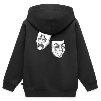 Theater Komödie Tragödie Masken Design - Kinder Premium Organic Zip Hoodie - Schwarz - Hinten - AI Model Kid Male (0cm)