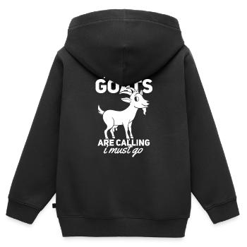 Chèvre capricorne Chèvre chèvre chèvre de chèvre de maison - Sweat Premium à capuche zippé enfant bio - noir - Dos - AI Model Kid Male (0cm)
