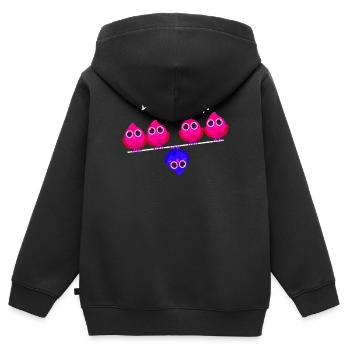 Be different Birds Bird Be Different Individual - Kids Premium Organic Zip-up Hoodie - black - Back - AI Model Kid Male (0cm)