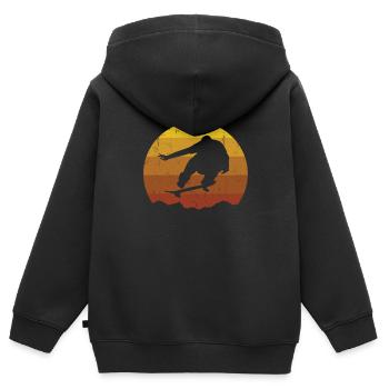 Skateboard Skateboarder Skateboard Skaten - Kinder Premium Organic Zip Hoodie - Schwarz - Hinten - AI Model Kid Male (0cm)